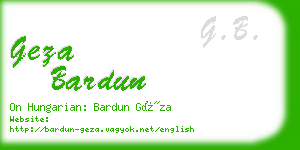 geza bardun business card